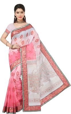 

Ishin Printed Fashion Cotton Saree(Pink)