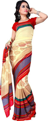 

MannMohh Printed Daily Wear Georgette Saree(Pack of 7, Multicolor)