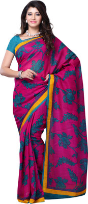 

JTInternational Geometric Print Fashion Art Silk Saree(Multicolor)