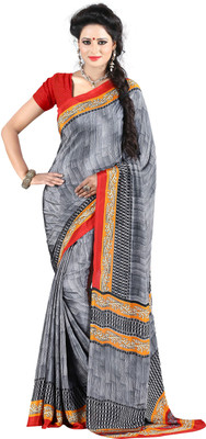

Jiya Self Design, Printed Fashion Crepe, Silk Saree(Grey, Red, Multicolor), Grey;multi;red