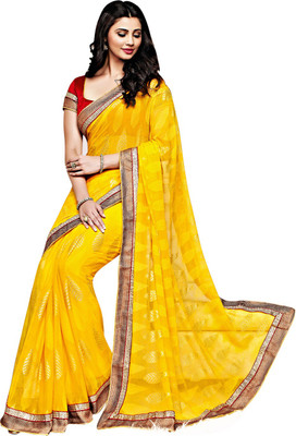 

Vishal Solid Fashion Chiffon Saree(Yellow)