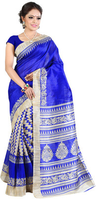 

Parisha Printed Daily Wear Art Silk Saree(Blue, Beige)