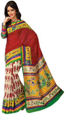 

Indian Wear Online Printed Fashion Pure Chiffon Saree(Multicolor)