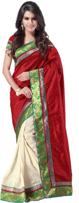 

Weavedeal Embellished, Self Design Banarasi Banarasi Silk Saree(Maroon)