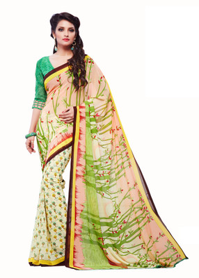 

Khushali Self Design, Printed Fashion Georgette Saree(Beige, Green, Multicolor)
