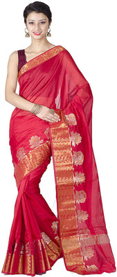 

Chandrakala Woven Banarasi Banarasi Silk Saree(Red)