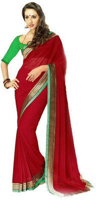 

Stylezone Solid Fashion Chiffon Saree(Red)