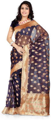 

It's Banii Woven Banarasi Handloom Banarasi Silk Saree(Purple)