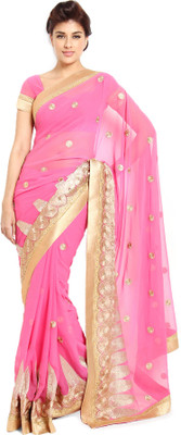 

Soch Embroidered Fashion Georgette Saree(Pink), Light pink