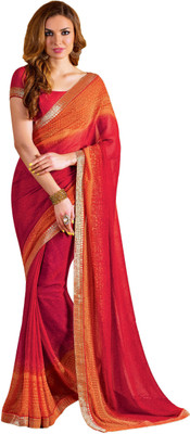 

Vishal Self Design Bollywood Georgette Saree(Orange, Maroon), Maroon;orange