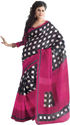 

Indian Wear Online Printed Fashion Cotton Saree(Pink)