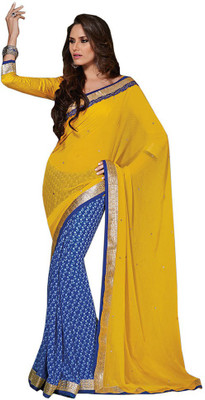 

Indian Wear Online Printed Fashion Pure Chiffon Saree(Multicolor), Multicolor476