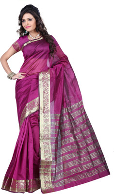 

It's Banii Woven Maheshwari Handloom Silk Saree(Pink)