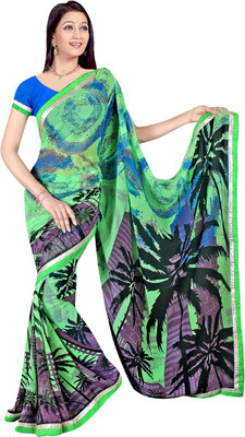 

MannMohh Printed Daily Wear Georgette Saree(Multicolor)
