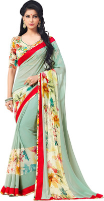 

Brijraj Printed Fashion Georgette Saree(Light Green, Multicolor)