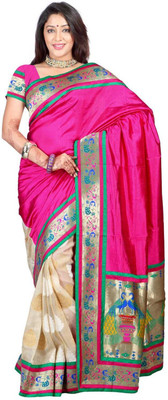 

Weavedeal Embellished Banarasi Art Silk Saree(Pink)