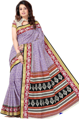 

Aarti Apparels Printed Gadwal Cotton Saree(Blue)