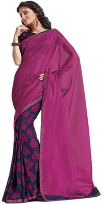 

Indian Wear Online Printed Fashion Pure Chiffon Saree(Multicolor)