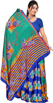 

Vardan Prints Printed Bollywood Crepe Saree(Blue)