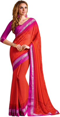 

Vishal Self Design Bollywood Georgette Saree(Orange)