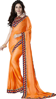 

Manthan Printed Daily Wear Chiffon Saree(Orange)