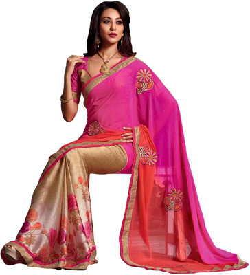 

Khoobee Self Design, Embroidered, Embellished Fashion Satin, Chiffon, Georgette Saree(Pink, Orange, Beige, Multicolor), Beige;multicolor;orange;pink