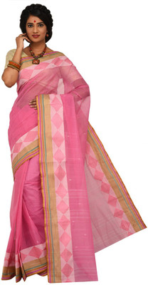 

Sangam Kolkata Embellished Fashion Handloom Cotton Saree(Pink)