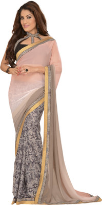 

Brijraj Embellished Fashion Georgette Saree(Orange, White, Grey), Grey;orange;white