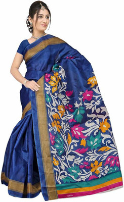 

Dancing Girl Printed Bollywood Art Silk Saree(Blue)