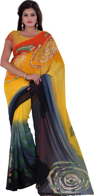 

Khushali Self Design, Printed Fashion Georgette Saree(Yellow, Orange, Multicolor), Multicolor;orange;yellow