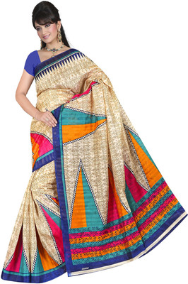 

Parisha Printed Daily Wear Art Silk Saree(Beige, Multicolor), Beige & multi