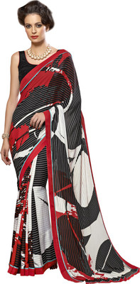 

Parisha Printed Fashion Crepe Saree(Pack of 2, Multicolor), Black & red