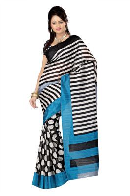 

Softdeal Printed Bhagalpuri Printed Silk Saree(Blue)