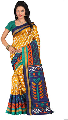 

Manthan Printed Daily Wear Art Silk Saree(Yellow, Multicolor), Yellow & multi