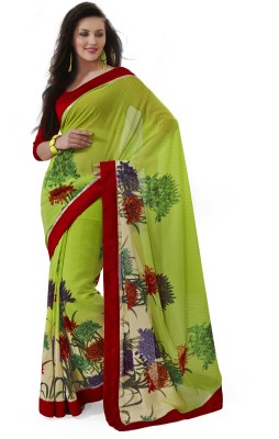 

Vipul Printed Bhagalpuri Georgette Saree(Green)