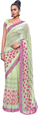 

Vishal Self Design Fashion Chiffon Saree(Green), Sea green