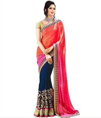 

Aksh Fashion Embroidered Bollywood Georgette Saree(Orange)