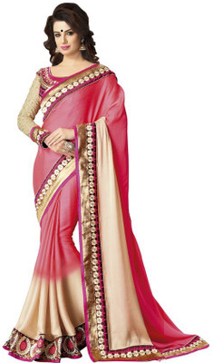 

Kintu Designs Pvt. Ltd. Self Design Fashion Satin Saree(Pink)