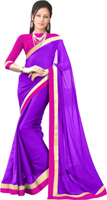 

Indian Wear Online Solid Fashion Chiffon Saree(Magenta)