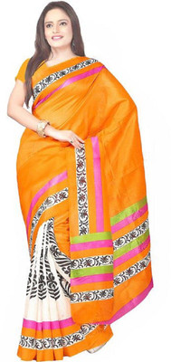 

Aksh Fashion Printed Bhagalpuri Art Silk Saree(Multicolor)