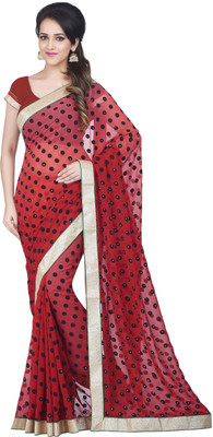 

Shonaya Embroidered Fashion Georgette Saree(Red)