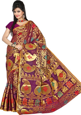

Mimosa Self Design Kanjivaram Silk Saree(Multicolor), Rani