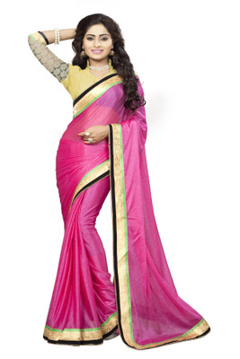 

SHREE OM VALLABH Self Design Banarasi Lycra Saree(Pink)