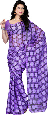 

JTInternational Printed Fashion Net, Jacquard Saree(Purple)
