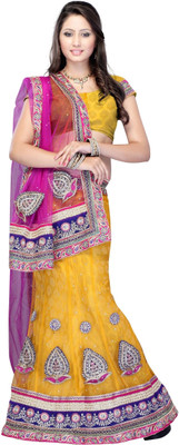 

JTInternational Self Design Fashion Net Saree(Pink, Yellow)
