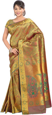 

Manthan Printed Daily Wear Art Silk Saree(Yellow), Gold