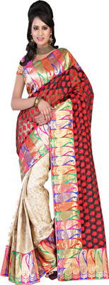 

Ansu Fashion Self Design Fashion Chanderi Saree(Red)