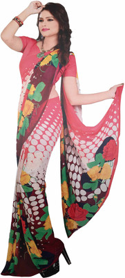 Aarti Apparels Printed Fashion Chiffon Saree(Multicolor)
