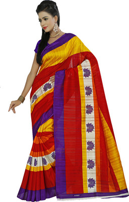 

Ishin Printed Fashion Art Silk Saree(Red)