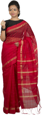 

Monidipa Self Design Fashion Cotton Saree(Red)